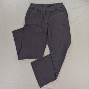 Butter Soft Womens Scrub Pants Stretch Elastic Waistband Size Medium Gray